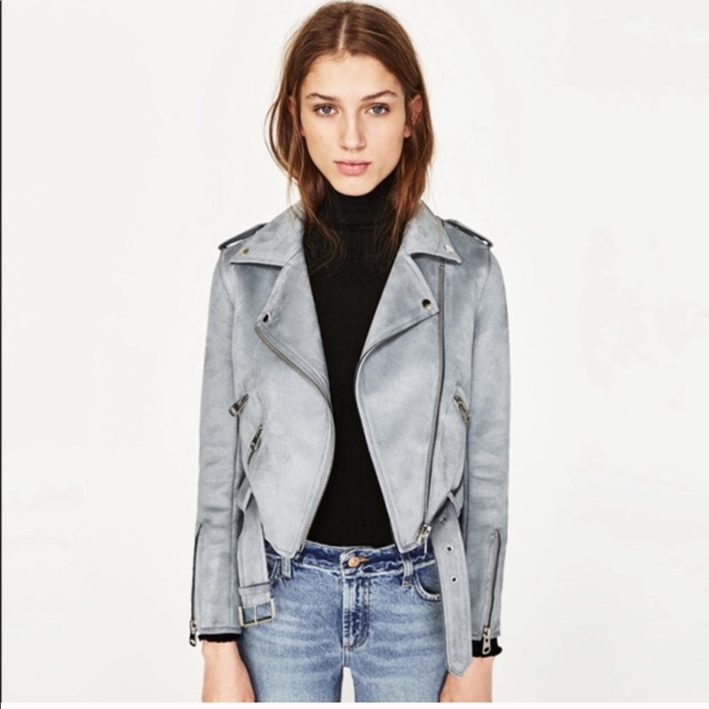 Zara suede moto jacket